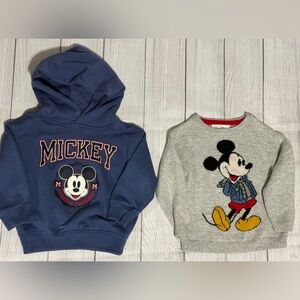 Disney Baby Gap- Mickey Mouse Hoodie and Sweater Set - Blue and Gray